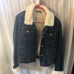 Aeropostale denim fur lined jacket